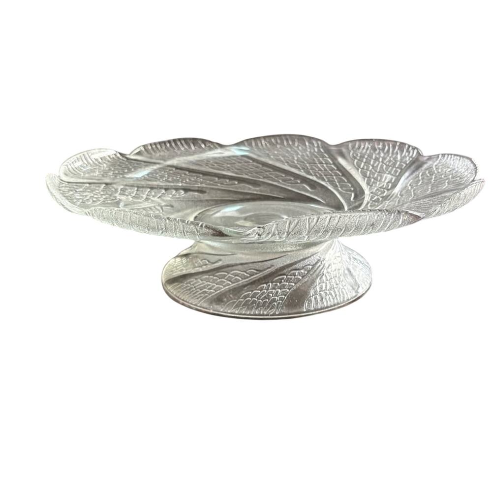 Serene vintage fruit plate 13” glass serve ware decorative bowl w/ box